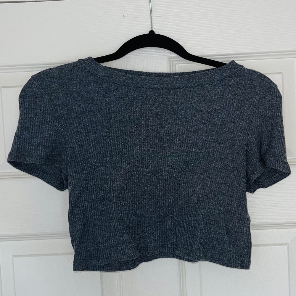 Foreign Exchange Gray Crop Shirt
